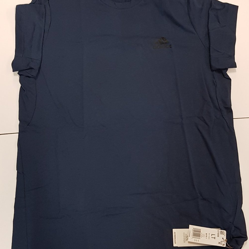 adidas Men's Navy t-Shirt Size Large Tall LT - Picture 2 of 3